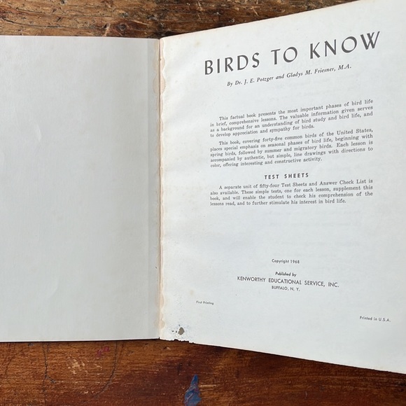 Birds To Know Vintage 60’s Colouring And Lesson Book - Picture 2 of 14